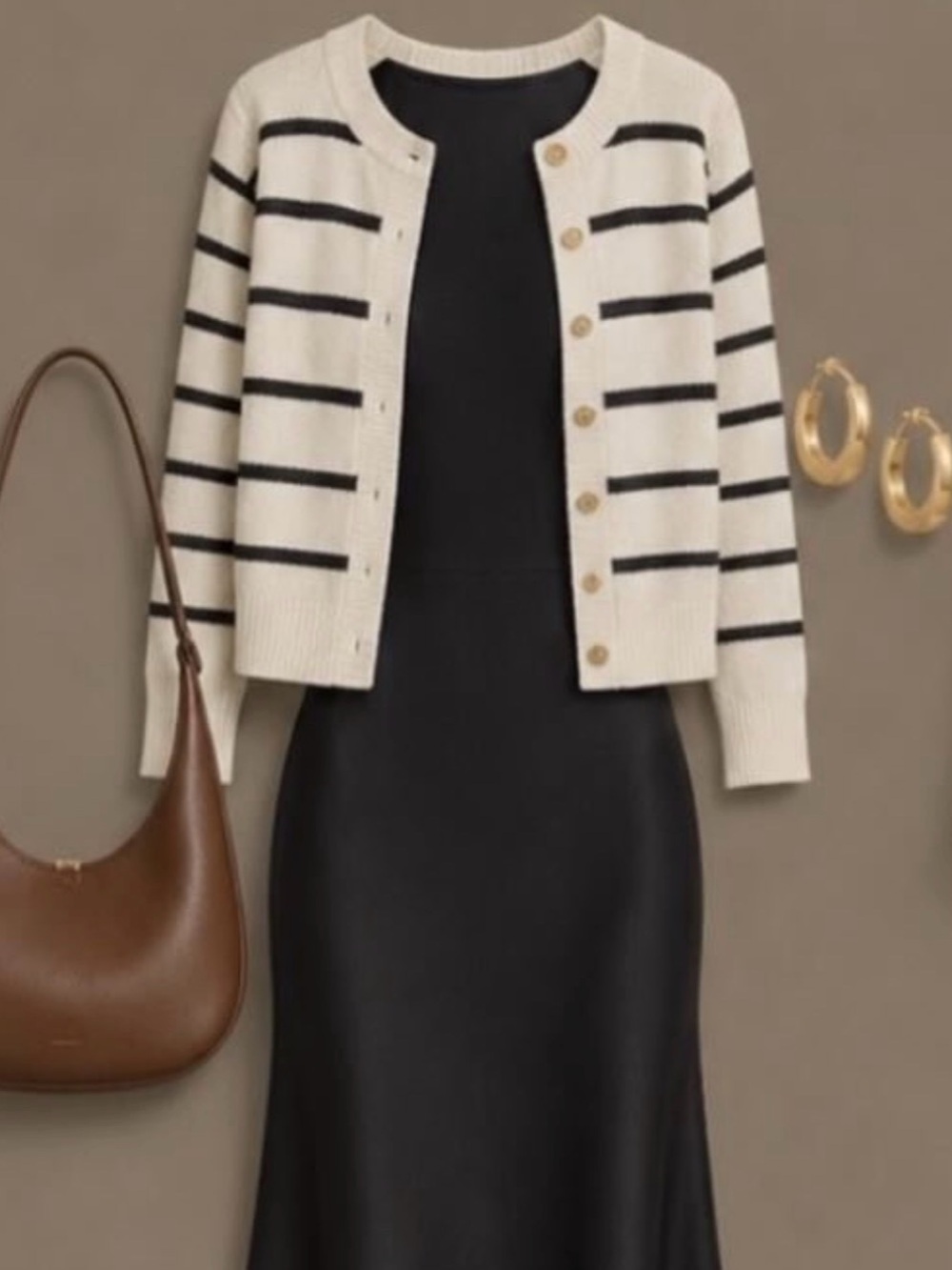 Generation Love Navy and White Striped Cardigan small